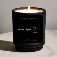 Winter Nights Candle Label | Minimalistic