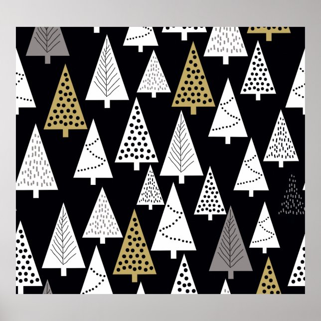 Winter Nights: Gold-Silver Trees. Poster (Front)