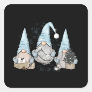 Winter Nordic Gnomes Square Sticker
