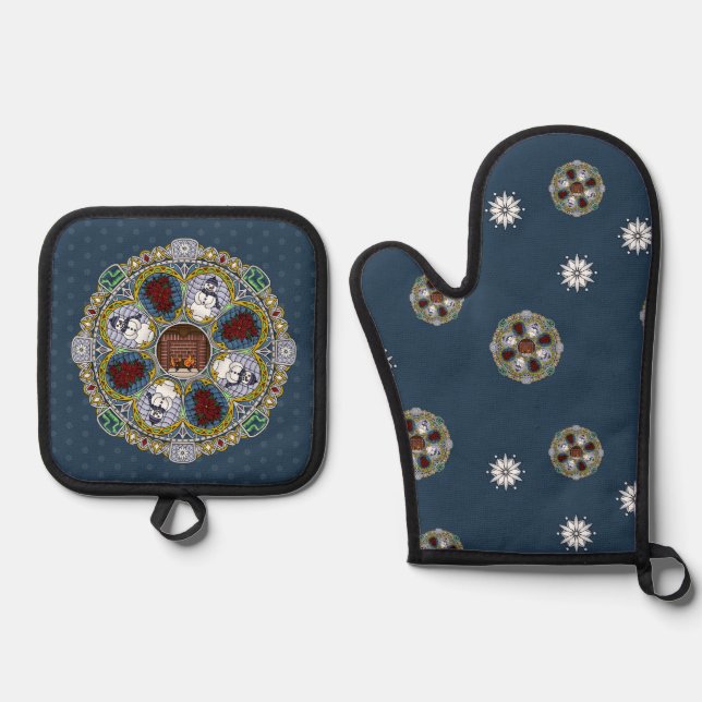 Winter Nouveau Oven Mitt & Pot Holder Set (Front)