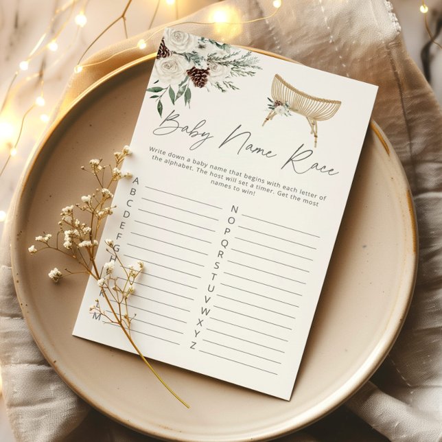 Winter nursery baby name race baby shower game (Creator Uploaded)