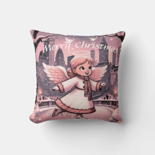 Winter NYC Angel Skating Cushion