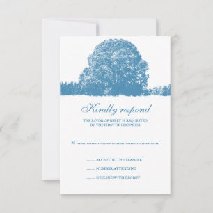 Winter Oak Tree Wedding Response Card