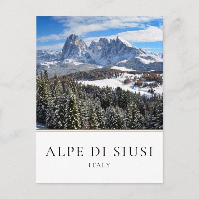 Winter of Alpe di Siusi, Italy Postcard (Front)