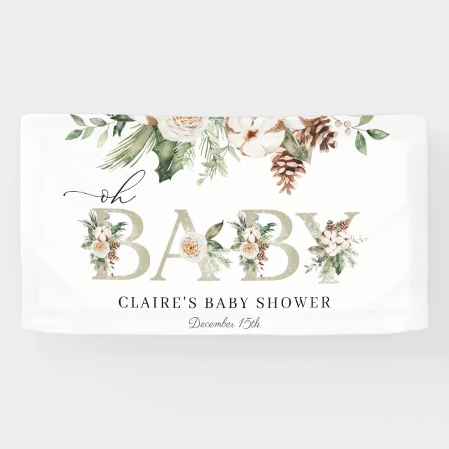 Winter Oh Baby Shower Banner (Horizontal)