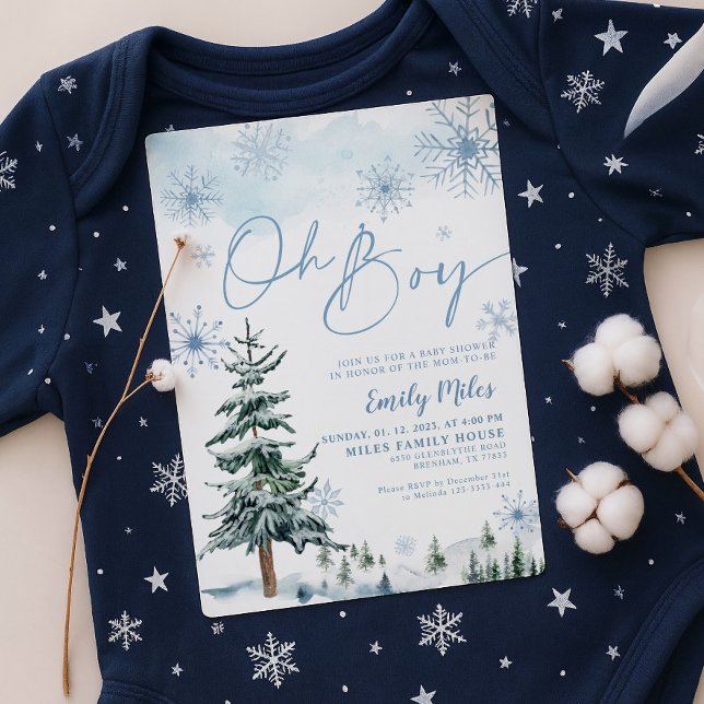 Winter Oh Boy invitation, Boy Baby Shower Invitation (Creator Uploaded)