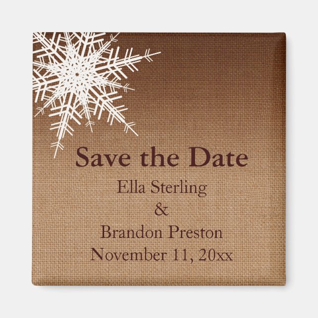 Winter Ombre Save the Date Magnet (Front)