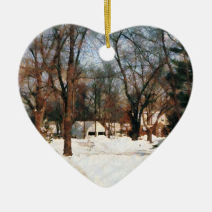 Winter on My Street Ceramic Tree Decoration