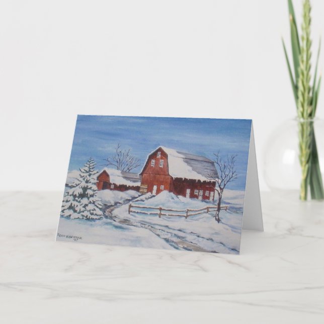 Winter on the Farm Card (Front)