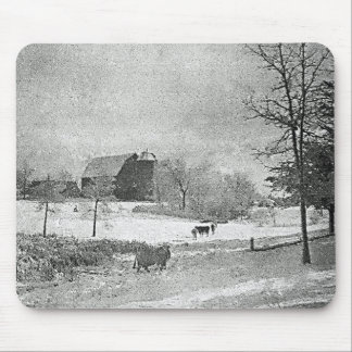 Winter on the farm mouse pad