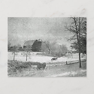 Winter on the farm postcard