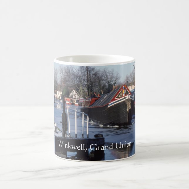 Winter on the Grand Union Canal Coffee Mug (Center)