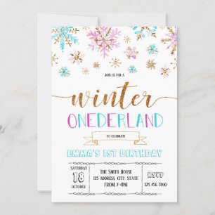 Winter Onderland birthday invitation