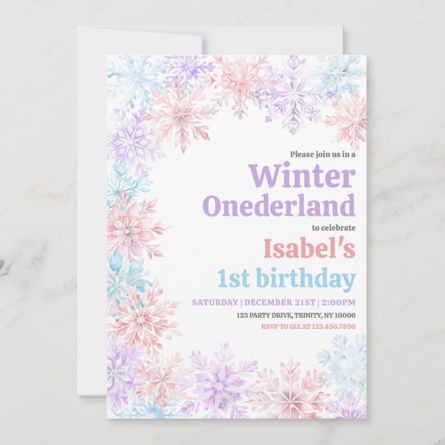 Winter Onderland Birthday Invitation (Front)