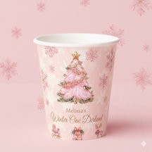 Winter Onderland Girl 1st Birthday Pink Snowflake
