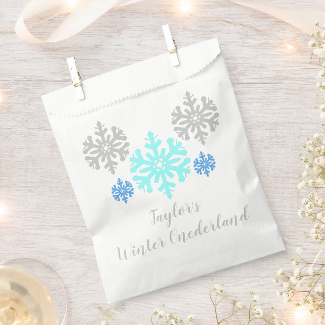 Winter Onederland 1st Birthday Favour Bags (Clipped)