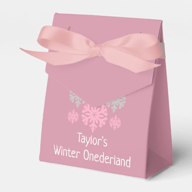 Winter Onederland 1st Birthday Favour Box (Front Side)