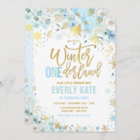 Winter ONEderland 1st Birthday Gold Mint Blue