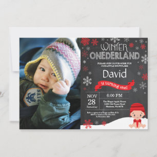 Winter Onederland 1st Birthday Invitation