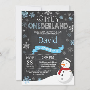 Winter Onederland 1st Birthday Invitation