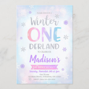 Winter ONEderland 1st Birthday Invitation