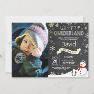 Winter Onederland 1st Birthday Invitation