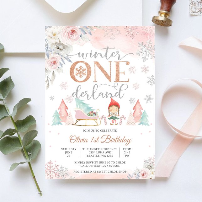 Winter ONEderland 1st Birthday Invitation (Creator Uploaded)