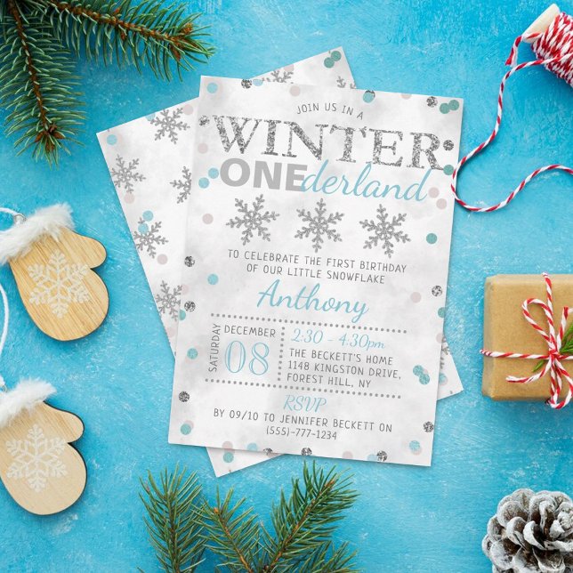 Winter ONEderland 1st Birthday Invitation (Creator Uploaded)