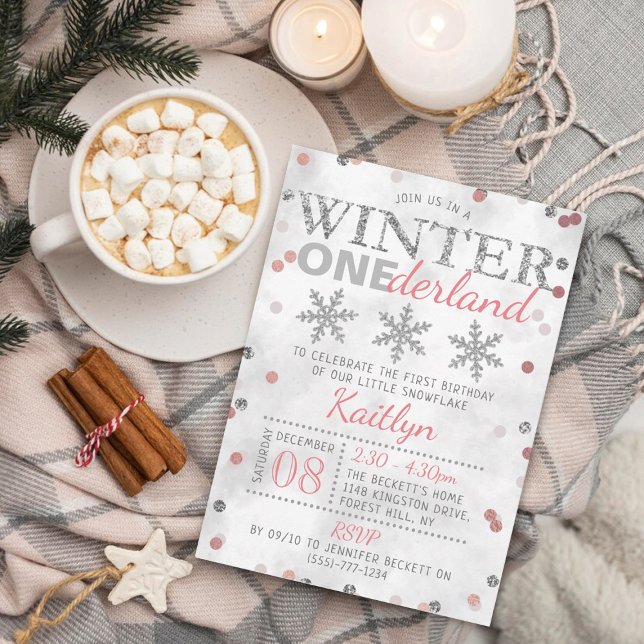 Winter ONEderland 1st Birthday Invitation (Creator Uploaded)