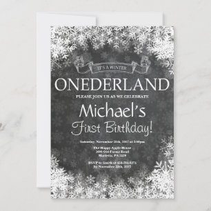 Winter Onederland 1st Birthday Invitation