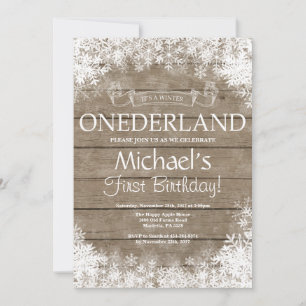 Winter Onederland 1st Birthday Invitation