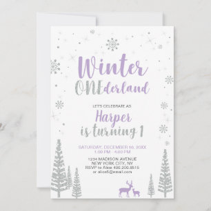 Winter Onederland 1st Birthday Invitation - Girl