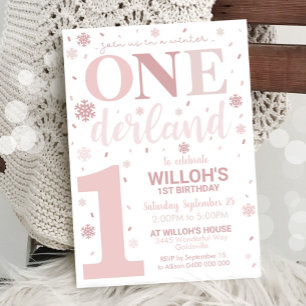 Winter Onederland 1st Birthday Invitation Girl
