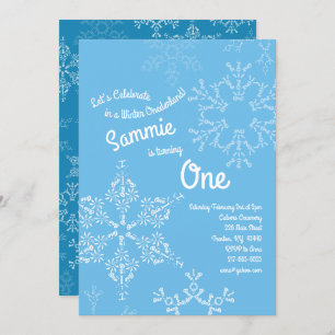 Winter Onederland 1st Birthday Invitations