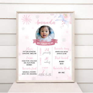 Winter Onederland 1st Birthday Milestone Sign