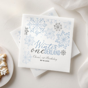 Winter Onederland 1st Birthday  Napkin