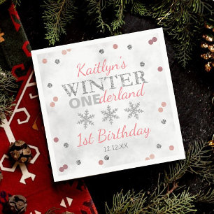 Winter ONEderland 1st Birthday Napkin