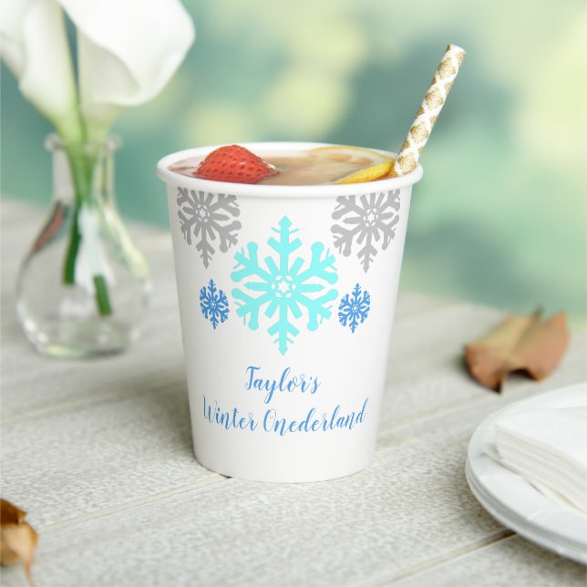 Winter Onederland 1st Birthday Paper Cups (Insitu)