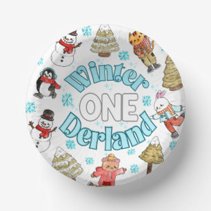 Winter onederland 1st birthday  paper plate