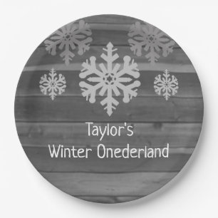 Winter Onederland 1st Birthday Paper Plate