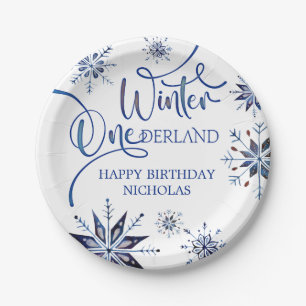 Winter Onederland 1st Birthday Paper Plate