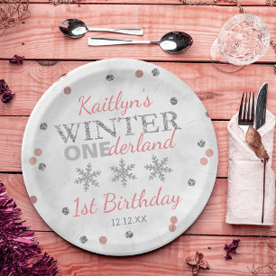 Winter ONEderland 1st Birthday Paper Plate