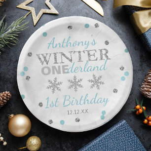 Winter ONEderland 1st Birthday Paper Plate
