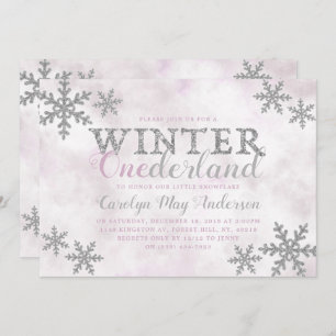Winter ONEderland 1st Birthday Party Invitation