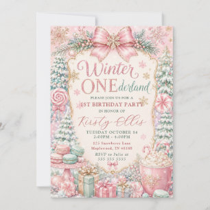 Winter ONEderland 1st Birthday Party Invitation