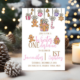 Winter onederland 1st birthday party winter invitation