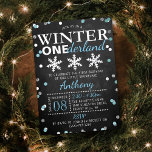 Winter ONEderland 1st Birthday Real<br><div class="desc">Celebrate in style with these sweet and very trendy real foil pressed 1st birthday invitations. This design is easy to personalise with your special event wording and your guests will be thrilled when they receive these fabulous invites.</div>