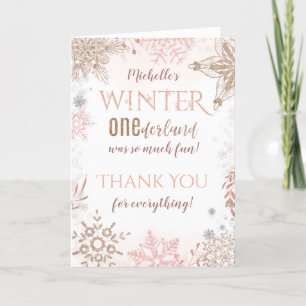Winter Onederland 1st Birthday Thank You Card