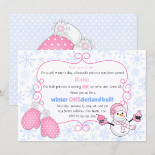 Winter Onederland Ball Birthday Invitation
