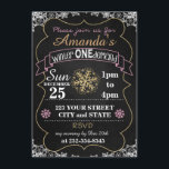 Winter Onederland birthday invitation<br><div class="desc">Cute chalkboard style first birthday invitations</div>